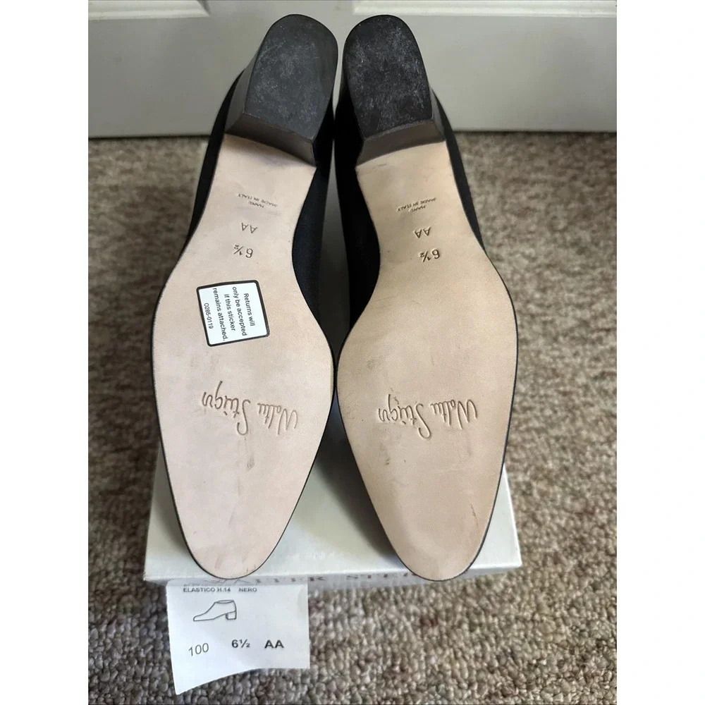 Walter Steiger Black Nylon Elastic Stretch Slip On‎ Ankle Bootie 6.5 AA